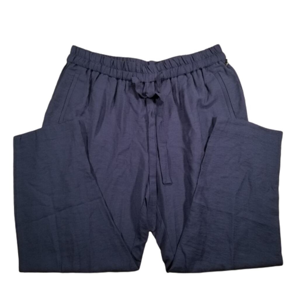 Women's 1 State Navy Blue Elastic Waist Ribbon Tie Pants, Size 2X, New